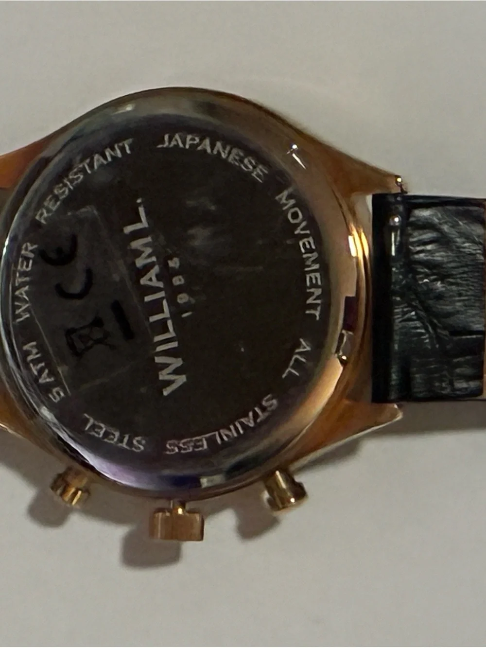 William L. 1985 Rose Gold Vintage Style Calendar Watch